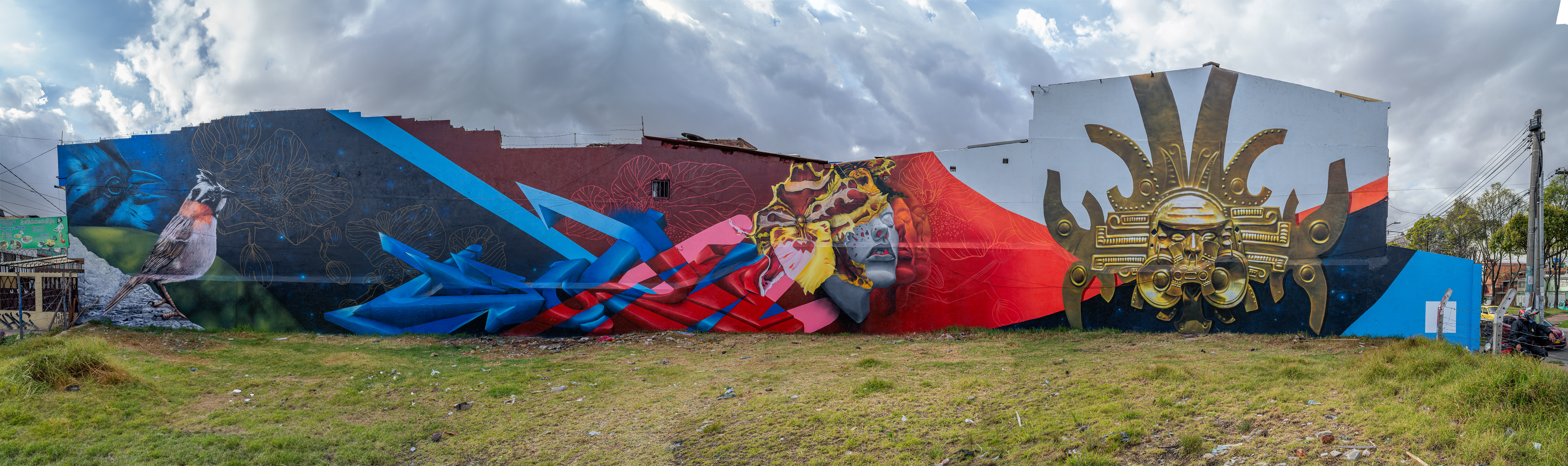 Retratos del rebusque. ‘Rytmo’. Vinilo y aerosol. 90 m2. Avenida Guayacanes No. 40B sur – 88. Kennedy.